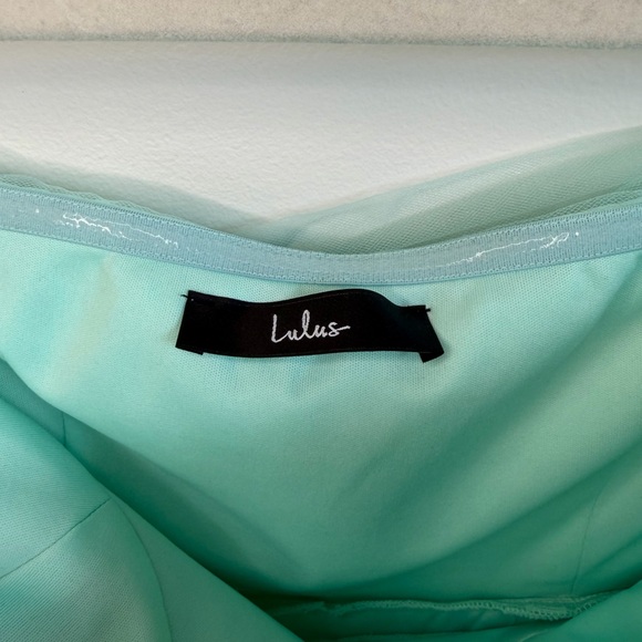 Lulu's Strapless Tulle Gown Maxi Dress in Teal Green - Picture 8 of 11